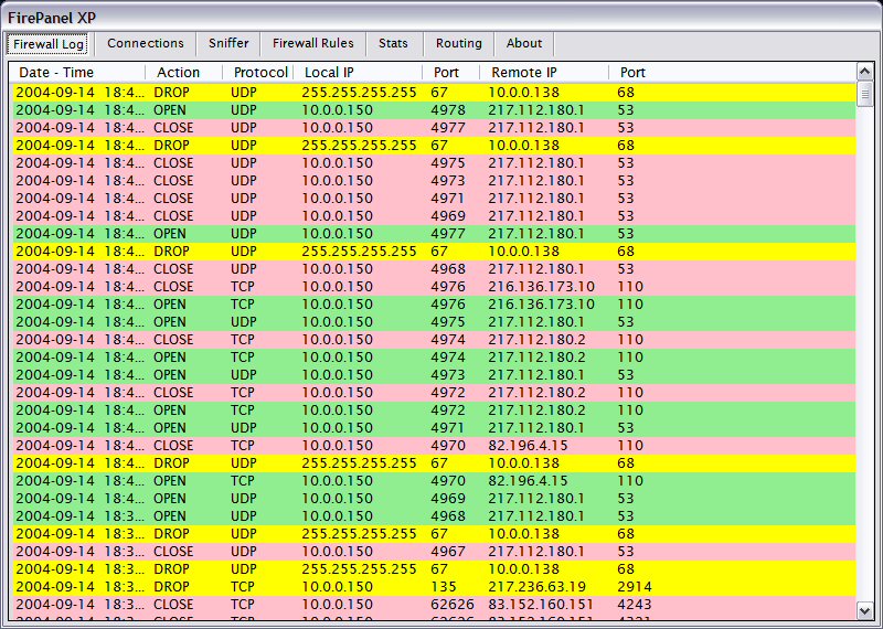 Le log de Windows Firewall mis en forme